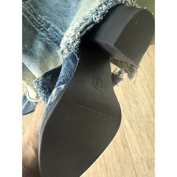 NWT Wild Fable Calista Denim Foldover Booties.  Size 6. - Picture 3 of 5